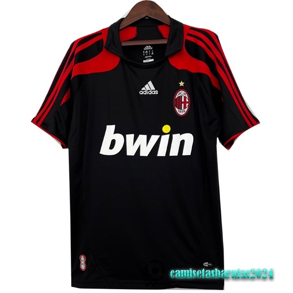 Replicas Tercera Camiseta AC Milan Retro 2007 2008 Negro