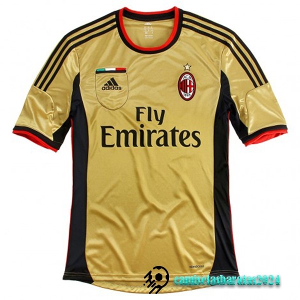 Replicas Tercera Camiseta AC Milan Retro 2013 2014 Amarillo