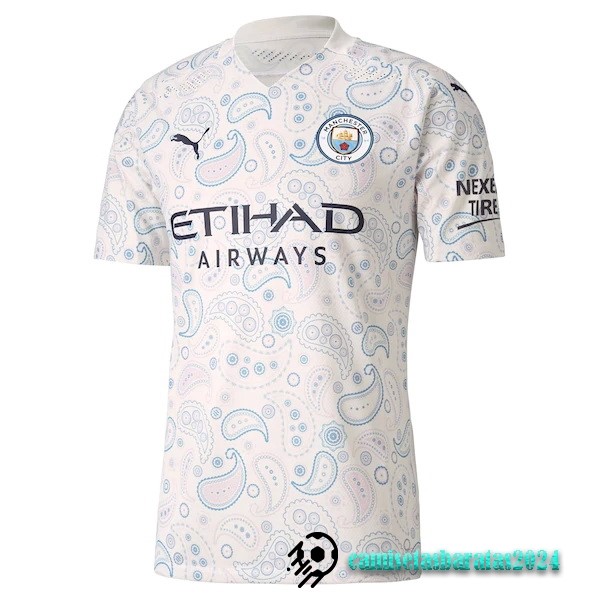 Replicas Tercera Camiseta Manchester City Retro 2020 2021 Blanco