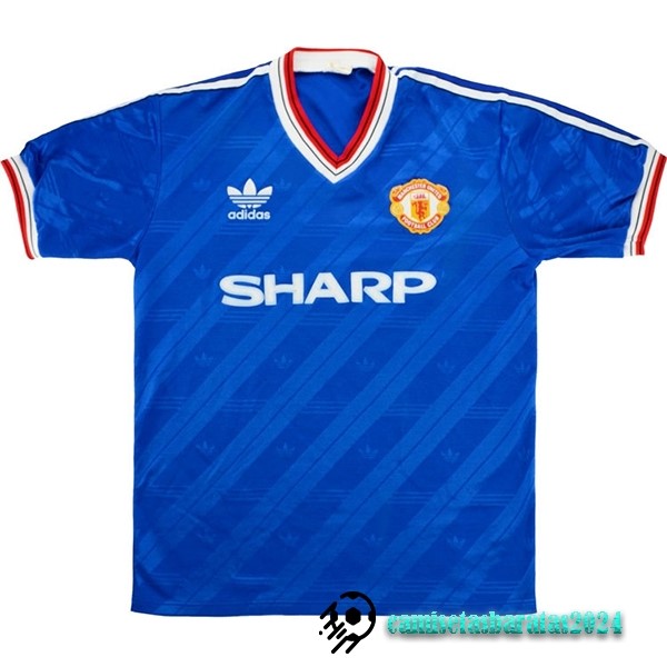 Replicas Tercera Camiseta Manchester United Retro 1986 1988 Azul