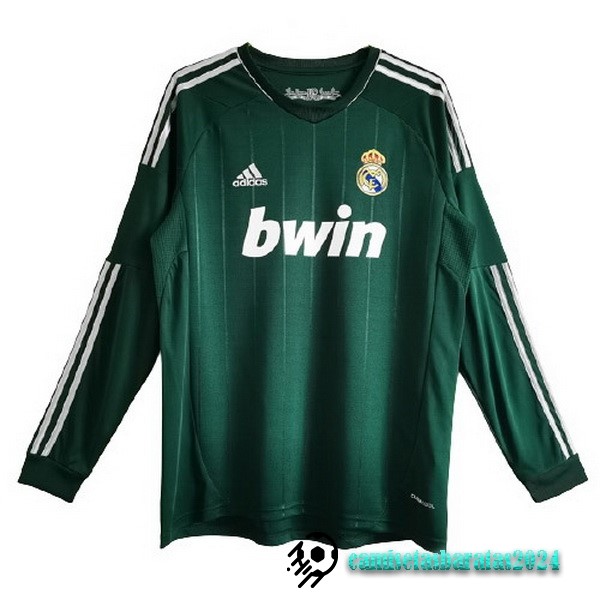 Replicas Tercera Camiseta Manga Larga Real Madrid Retro 2012 2013 Verde