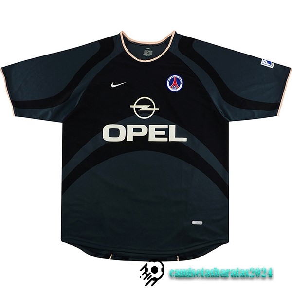 Replicas Tercera Camiseta Paris Saint Germain Retro 2001 Negro