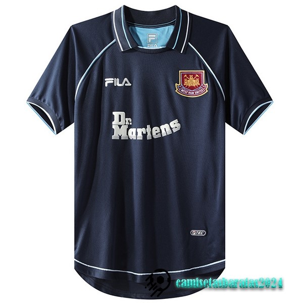 Replicas Tercera Camiseta West Ham United Retro 1999 2001 Negro