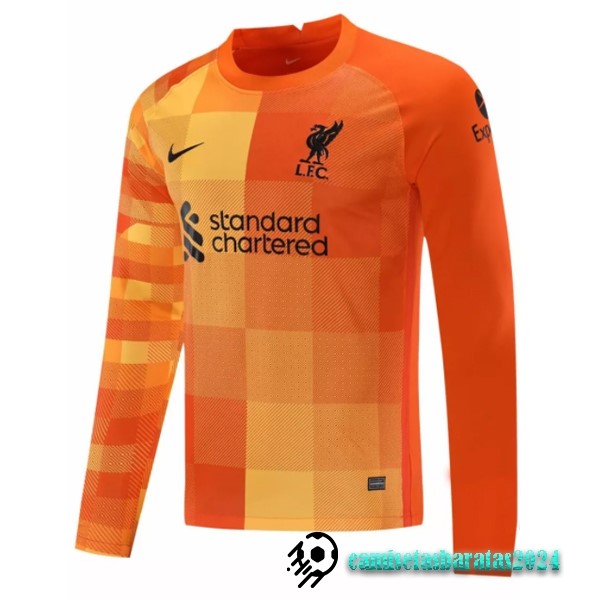 Replicas Tercera Manga Larga Portero Liverpool 2021 2022 Naranja