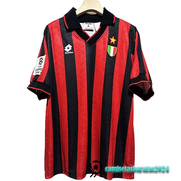 Replicas Casa Camiseta AC Milan Retro 1994 Negro Rojo
