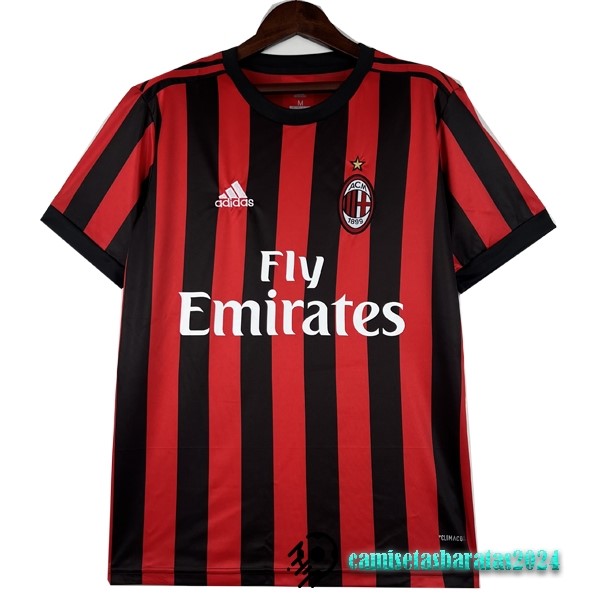 Replicas Casa Camiseta AC Milan Retro 2017 2018 Rojo