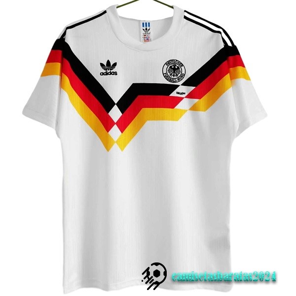 Replicas Casa Camiseta Alemania Retro 1990 Blanco