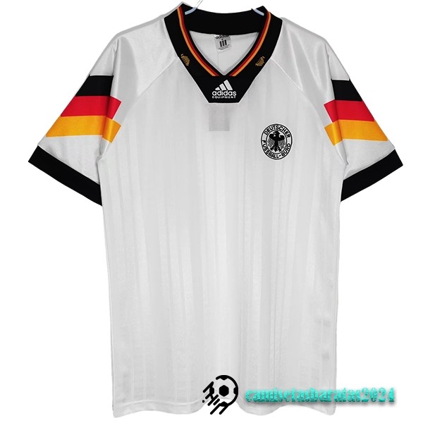 Replicas Casa Camiseta Alemania Retro 1992 Blanco