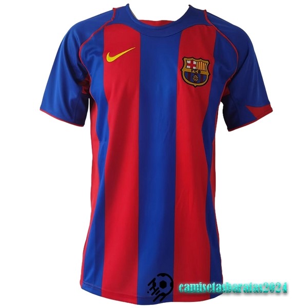 Replicas Casa Camiseta Barcelona Retro 2004 2005 Azul Rojo