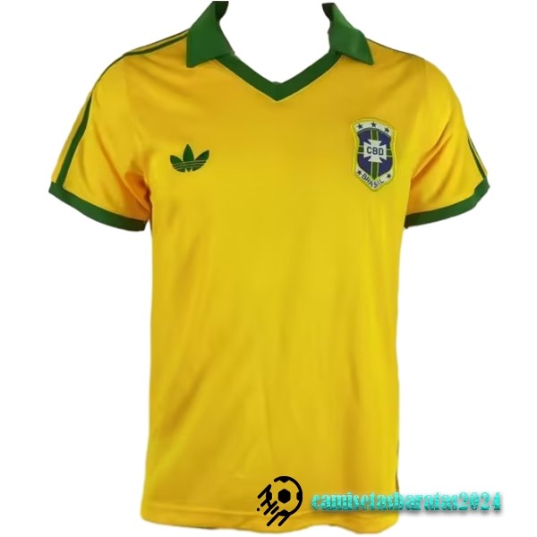 Replicas Casa Camiseta Brasil Retro 1997 Amarillo