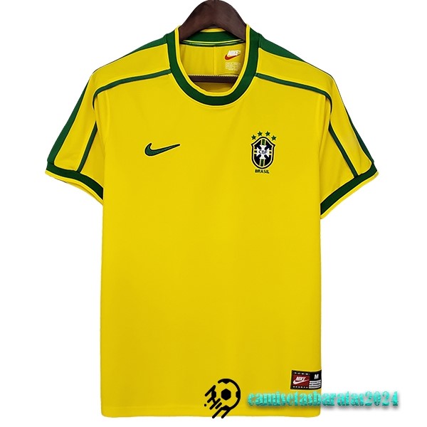 Replicas Casa Camiseta Brasil Retro 1998 Amarillo