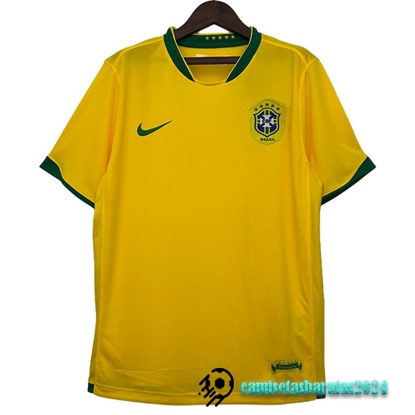 Replicas Casa Camiseta Brasil Retro 2006 Amarillo