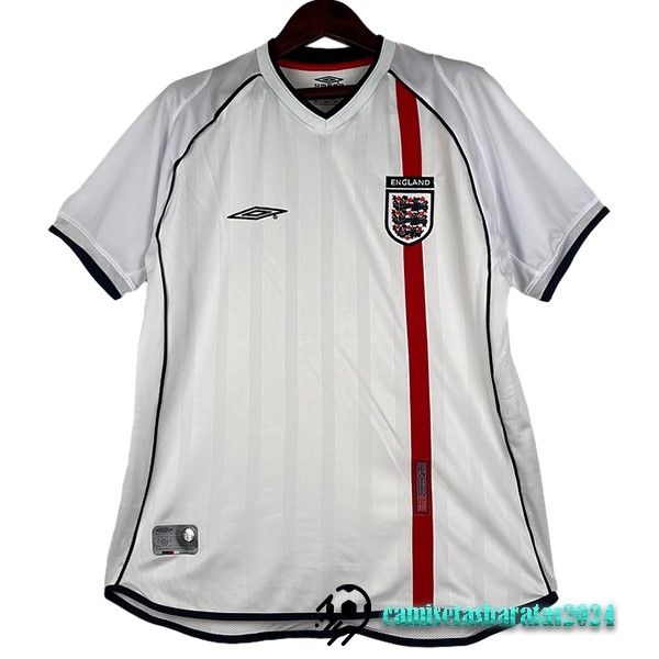 Replicas Casa Camiseta Inglaterra Retro 2002 Blanco