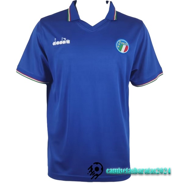 Replicas Casa Camiseta Italy Retro 1990 Azul