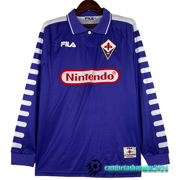 Replicas Casa Camiseta Manga Larga Fiorentina Retro 1998 1999 Purpura