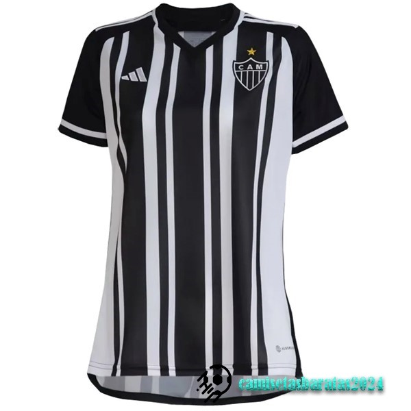 Replicas Casa Camiseta Mujer Atlético Mineiro 2023 2024 Negro Blanco