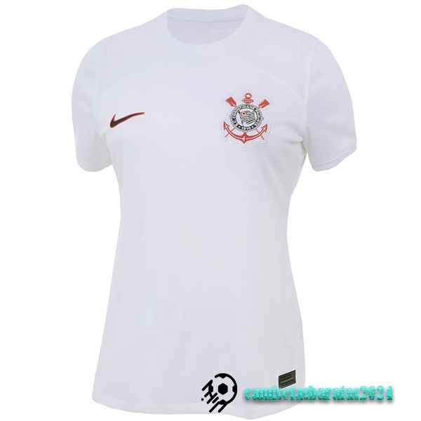 Replicas Casa Camiseta Mujer Corinthians Paulista 2023 2024 Blanco