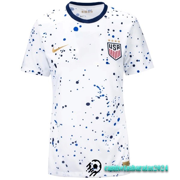 Replicas Casa Camiseta Mujer Estados Unidos 2023 Blanco
