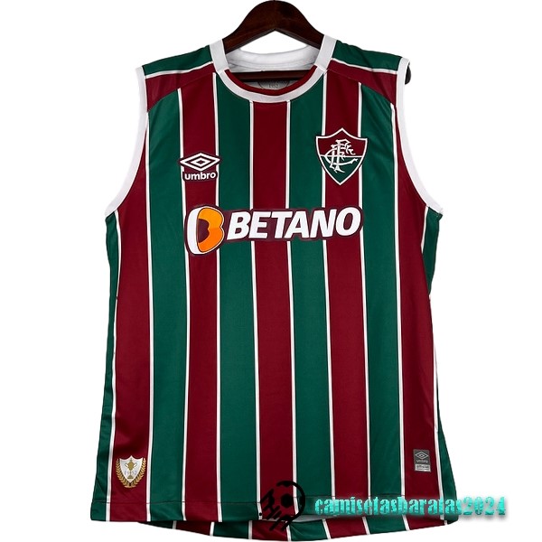Replicas Casa Camiseta Sin Mangas Fluminense 2023 2024 Rojo Verde