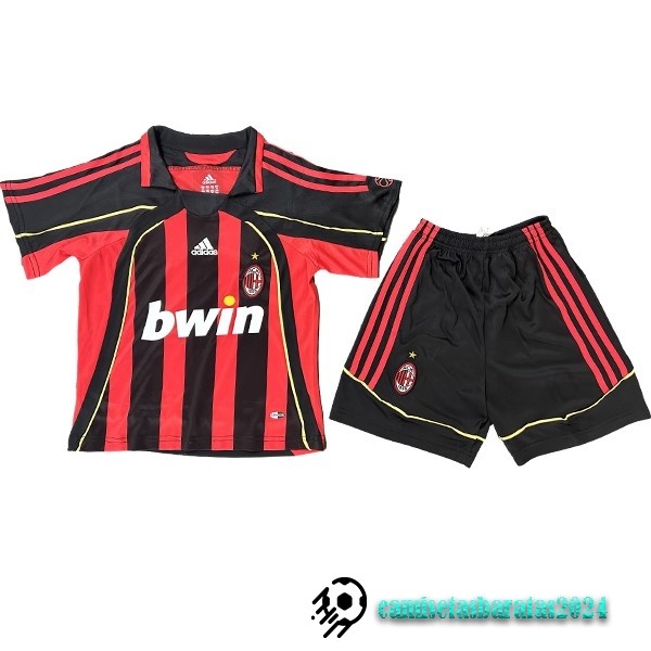 Replicas Casa Conjunto De Niños AC Milan Retro 2006 2007 Rojo