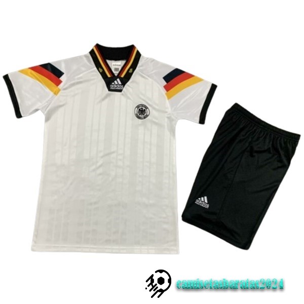 Replicas Casa Conjunto De Niños Alemania Retro 1992 Blanco