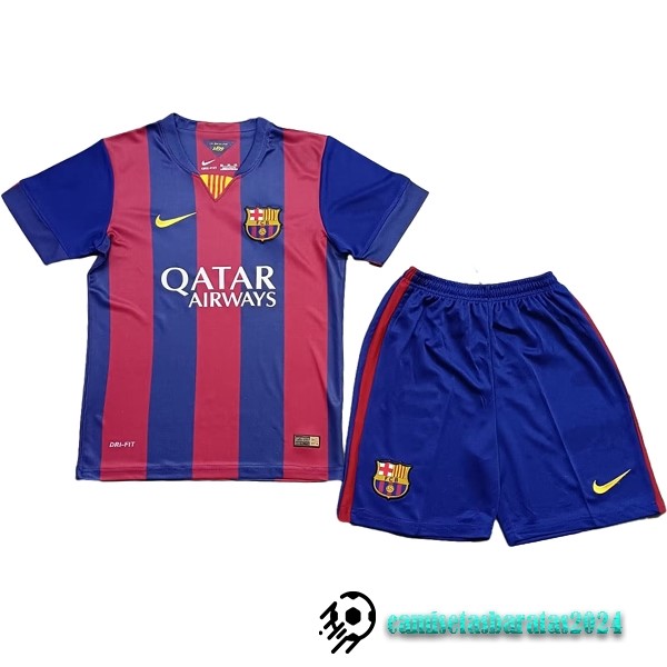 Replicas Casa Conjunto De Niños Barcelona Retro 2014 2015 Rojo Azul