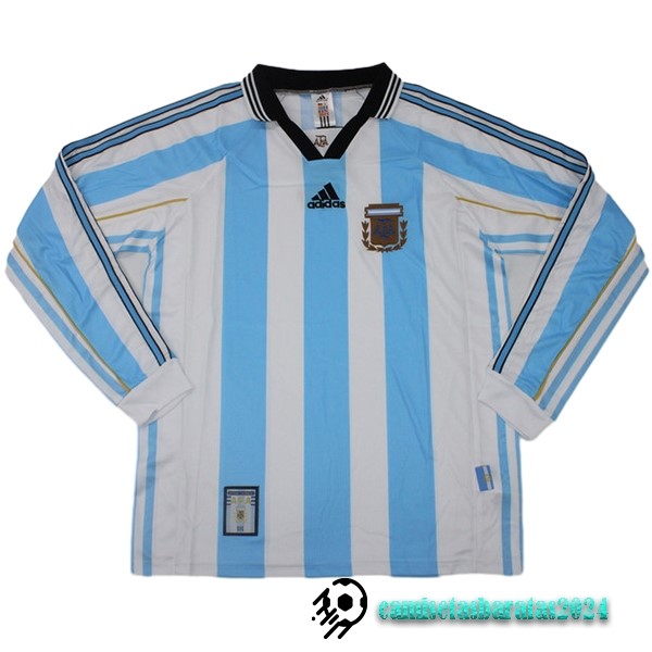 Replicas Casa Manga Larga Argentina Retro 1998 Azul