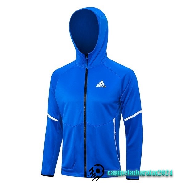 Replicas Chaqueta Con Capucha adidas 2023 Azul Blanco