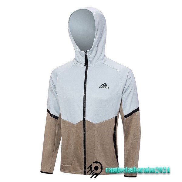 Replicas Chaqueta Con Capucha adidas 2023 Gris Amarillo