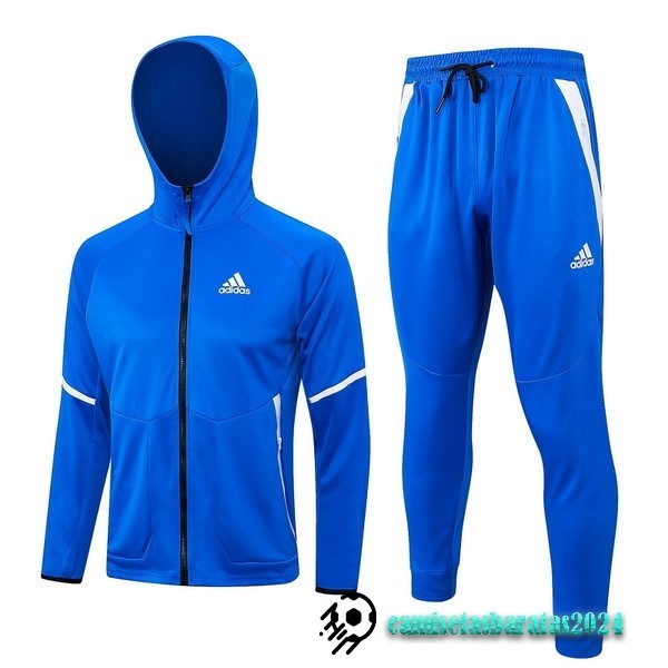 Replicas Conjunto Completo Chaqueta Con Capucha adidas 2023 Azul Blanco