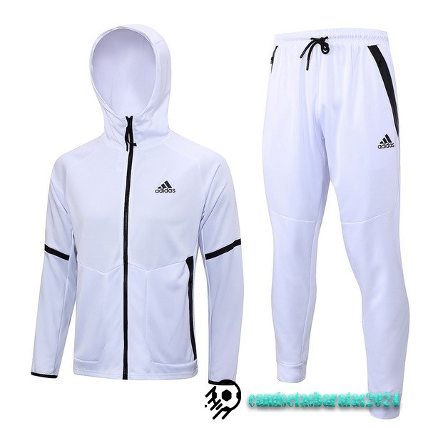 Replicas Conjunto Completo Chaqueta Con Capucha adidas 2023 Blanco Negro