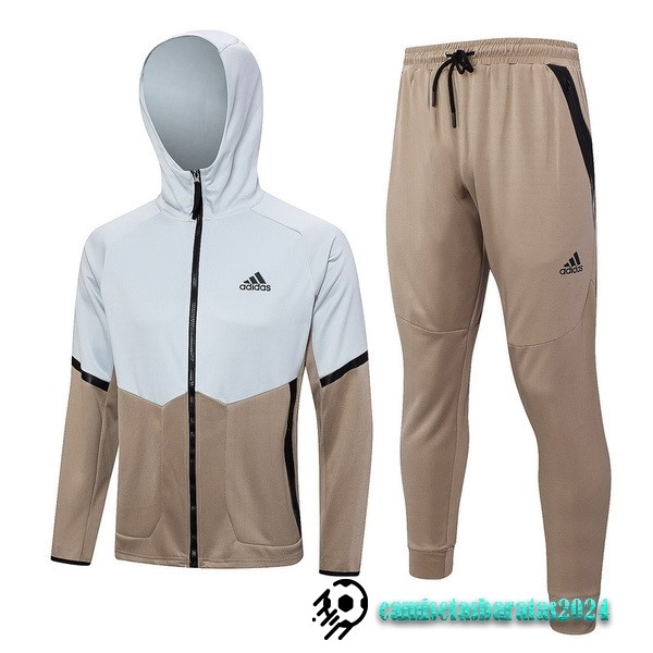 Replicas Conjunto Completo Chaqueta Con Capucha adidas 2023 Gris Amarillo