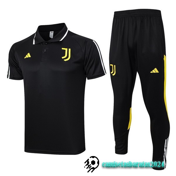 Replicas Conjunto Completo Polo Juventus 2023 2024 Negro Amarillo