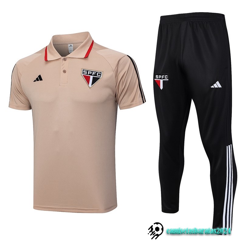 Replicas Conjunto Completo Polo São Paulo 2023 2024 Amarillo Naranja