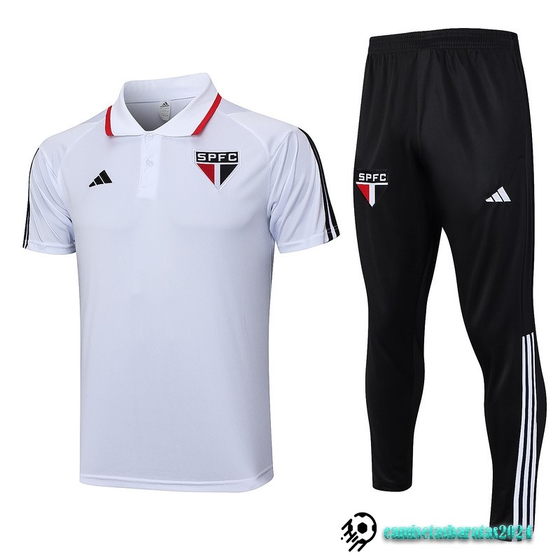 Replicas Conjunto Completo Polo São Paulo 2023 2024 Blanco Negro