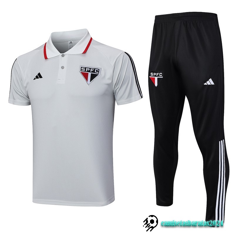 Replicas Conjunto Completo Polo São Paulo 2023 2024 Gris Claro