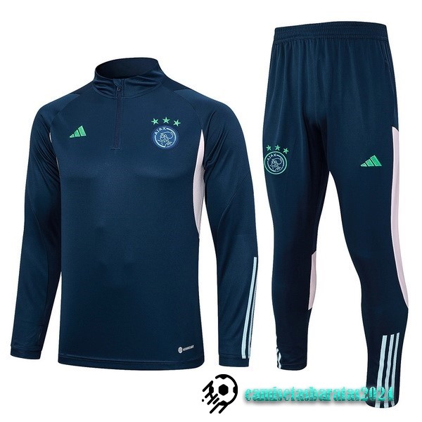 Replicas Conjunto Completo Sudadera Entrenamiento Ajax 2023 2024 Azul Marino I Rosa