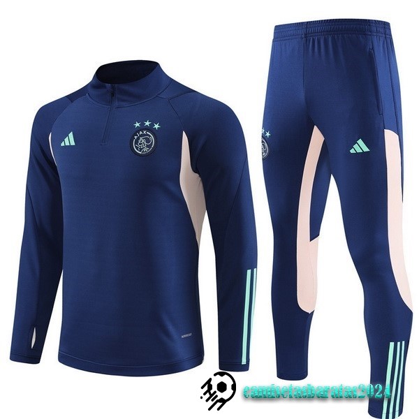 Replicas Conjunto Completo Sudadera Entrenamiento Ajax 2023 2024 Azul Marino Rosa