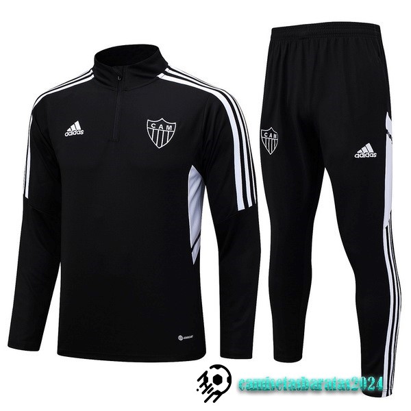 Replicas Conjunto Completo Sudadera Entrenamiento Atlético Mineiro 2023 2024 Negro Blanco