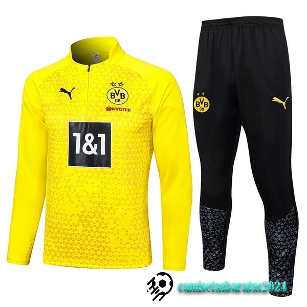 Replicas Conjunto Completo Sudadera Entrenamiento Borussia Dortmund 2023 2024 Amarillo I Negro