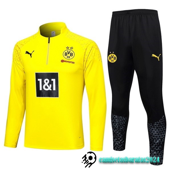 Replicas Conjunto Completo Sudadera Entrenamiento Borussia Dortmund 2023 2024 Amarillo Negro