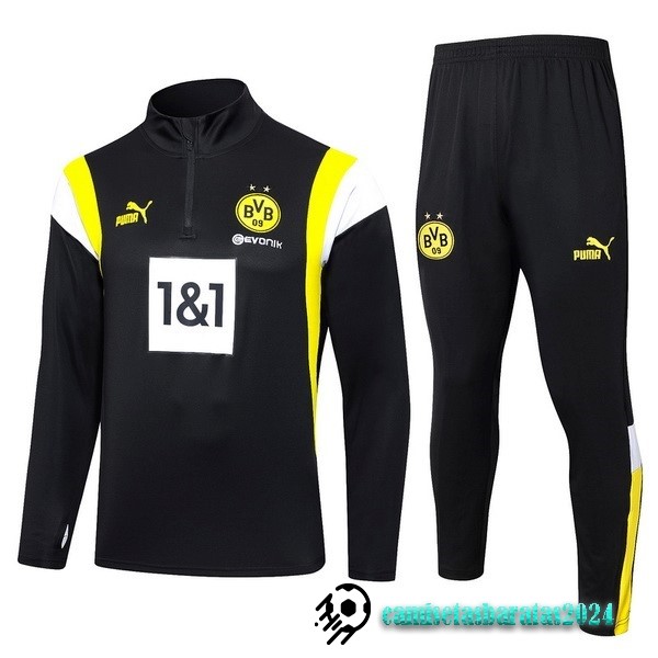 Replicas Conjunto Completo Sudadera Entrenamiento Borussia Dortmund 2023 2024 Negro Amarillo Blanco