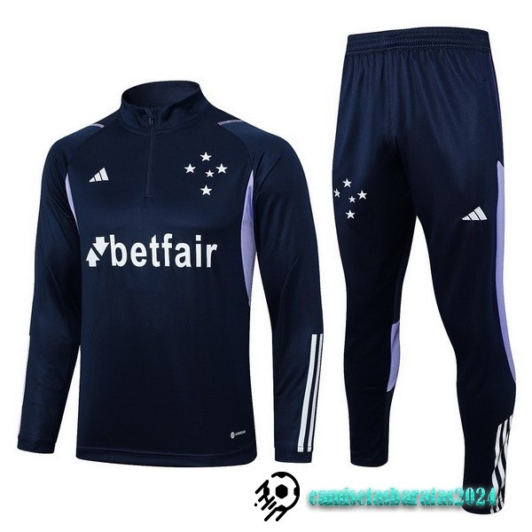 Replicas Conjunto Completo Sudadera Entrenamiento Cruzeiro 2023 2024 Azul Marino Purpura