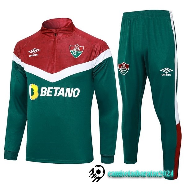 Replicas Conjunto Completo Sudadera Entrenamiento Flamengo 2023 2024 Verde Rojo