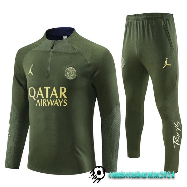 Replicas Conjunto Completo Sudadera Entrenamiento Niños Paris Saint Germain 2023 2024 Verde