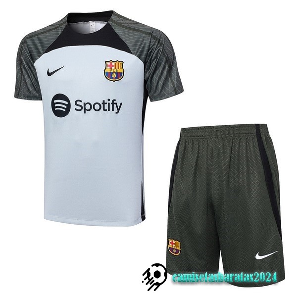 Replicas Entrenamiento Conjunto Completo Barcelona 2023 2024 Gris Claro Verde