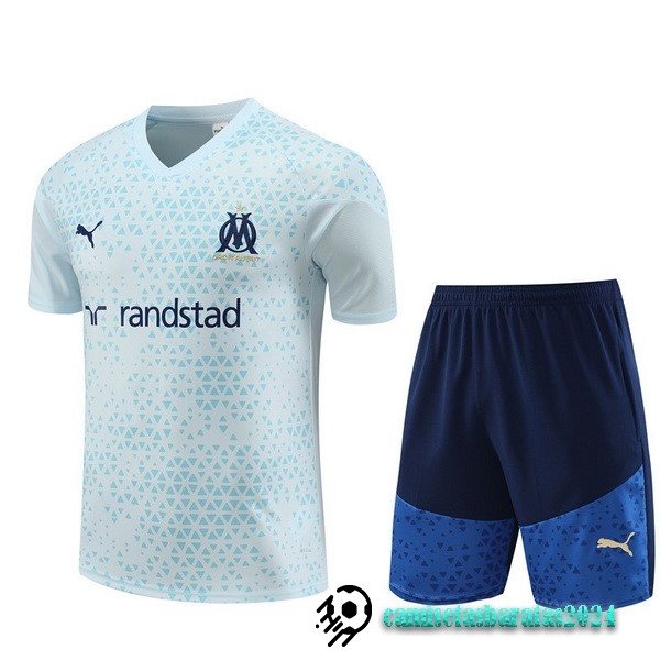 Replicas Entrenamiento Conjunto Completo Niños Marsella 2023 2024 Blanco I Azul