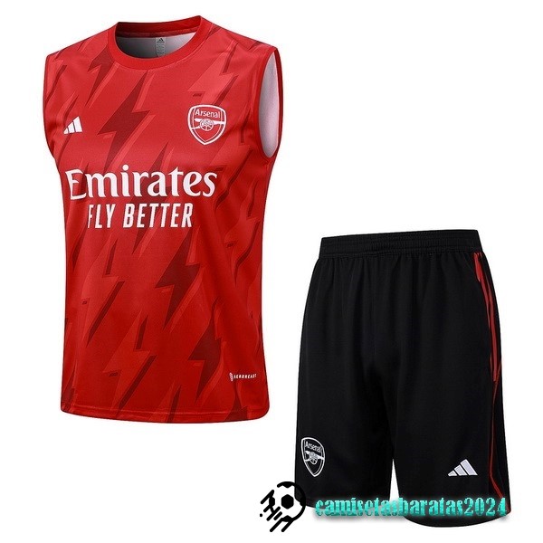 Replicas Entrenamiento Sin Mangas Conjunto Completo Arsenal 2023 2024 Rojo Blanco Negro