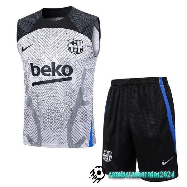 Replicas Entrenamiento Sin Mangas Conjunto Completo Barcelona 2023 2024 Gris Negro