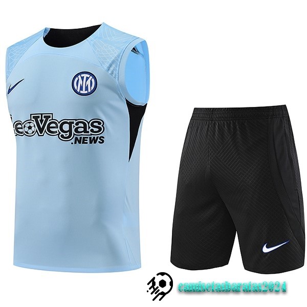 Replicas Entrenamiento Sin Mangas Conjunto Completo Inter Milán 2023 2024 Azul Negro